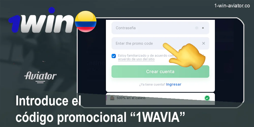 Activar el código promocional de bienvenida al registrarse en 1Win